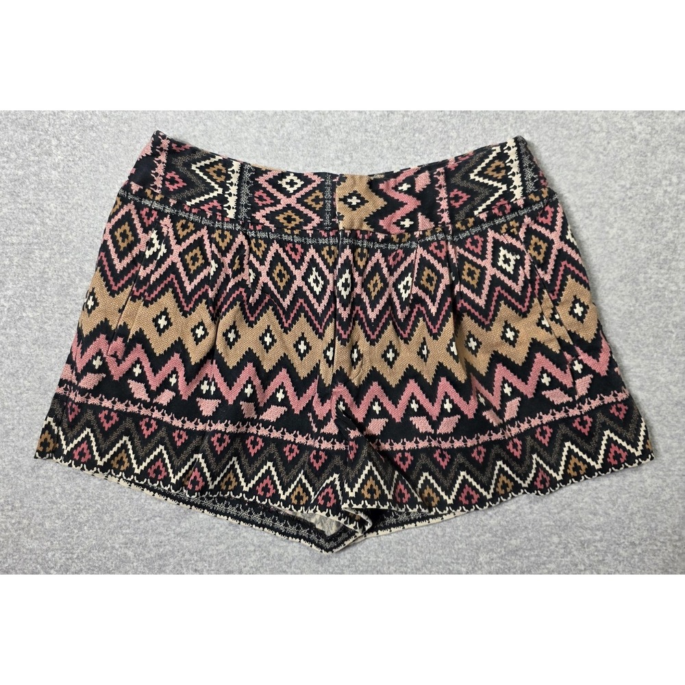 Forever 21 Shorts Womens Small Black Tribal Print Pleated Hot Pants Casual Boho